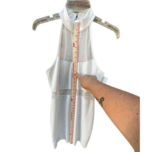 Bebe Y2K Mesh Bodycon Halter Mini Dress‎ – White (Small) NEW - Picture 11 of 12